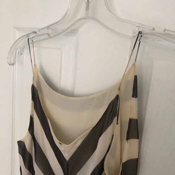 Lawrence Steele High Low Stripe Silk Dress - Picture 6 of 9